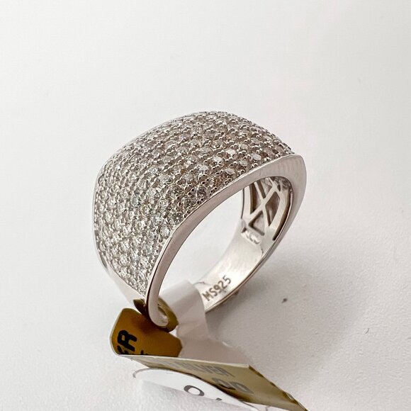 925 Sterling Sliver Moissanite Rectangle Designer Ring, 1.70ctw VVS Stones Hip H - Picture 8 of 8